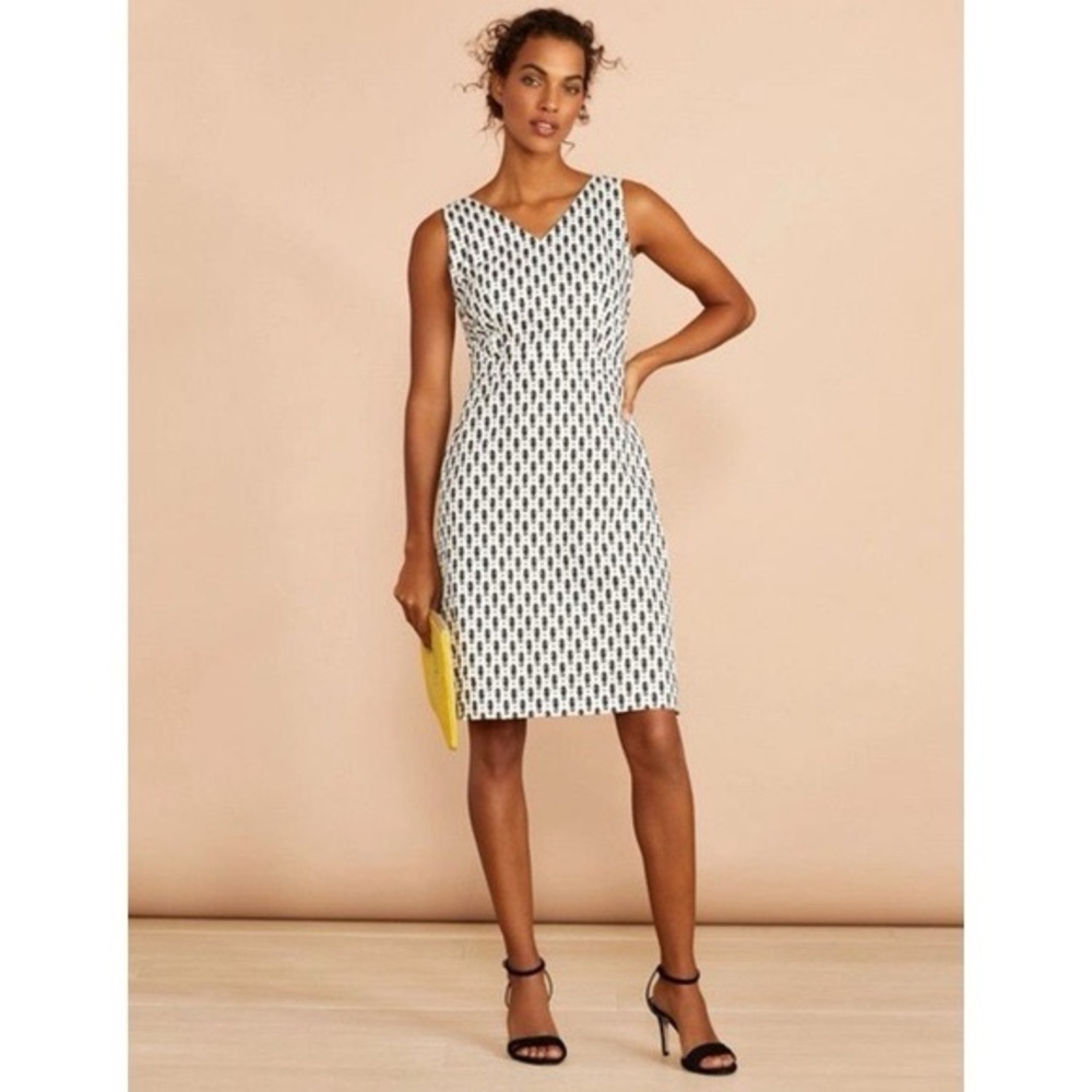 Brooks Brothers Black and White Seahorse Sleeveless Dress